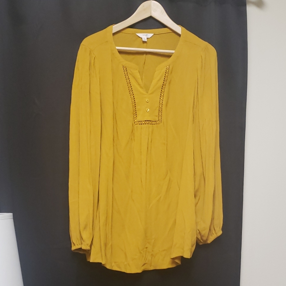 Terrain Sky mustard tunic top 0X 14W